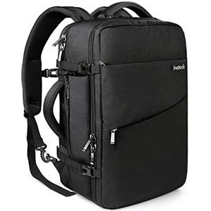 Inateck Zaino Viaggio 40L Uomo e Donna Cabina Zaino PC 15-17 Pollici, Bagaglio a Mano è resistente agli spruzzi dell'acqua, Zaino Lavoro/Trekking/Escursionismo - Nero