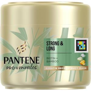 Pantene Maschera per capelli biotina per capelli forti e lunghi, aiuta a sostenere la crescita dei capelli e riduce la perdita dei capelli, fino al 100% più forti contro i danni allo styling | cheratina e bambù | Pro-V Miracles | 300 ml