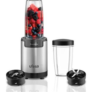 Ufesa Nutrimix Frullatore Individuale, Estrattore di Nutrienti e Vitamine Multifunzione, 900W di Potenza, Lame in Acciaio Inox, Frullati e Smoothies, Tritaghiaccio, Accessori 6 in 1