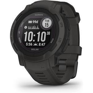 Garmin Instinct 2 Solar, Smartwatch, 45mm, Rugged design, Ricarica solare, Autonomia infinita, +30 app multisport, GPS, Cardio, SpO2, Garmin Pay, Connect IQ (Graphite)