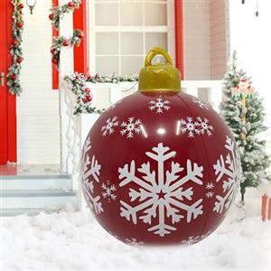 TGKYK Palline di Natale rosse, 60 cm, gonfiabili in PVC, palline di Natale in plastica, per decorazioni di cortili, matrimoni, feste