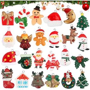 BOFUNX Calendario dell'Avvento di Natale 24pcs Ornamenti Natalizi Pendenti Natalizi Calendario Avvento per Bambini con Mini Addobbi Natalizi Regalo per il Conto alla Rovescia