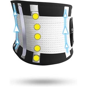 TECH THERAPEUTICS Fascia Lombare Sportiva Cintura Elastica con Stecche Flessibili Regolabile Uomo Donna, Supporto Schiena per Moto, Lavoro o Attività Fisica: Bianca L-XL