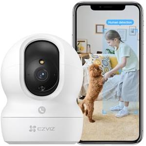 EZVIZ Telecamera WiFi Interno 1080P, Videocamera di Sorveglianza, Motorizzata a 360°, Visione Notturna a Colori, Audio Bidirezionale, Rilevamento di Persone/Rumori, Modalità Pattuglia, CP1 Pro 2MP