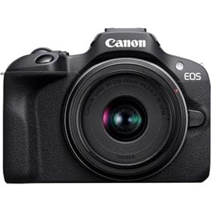Canon EOS R100 + RF-S 18-45mm IS STM & RF-S 55-210mm IS STM Lenses - Fotocamera Mirrorless APS-C da 24,1 MP, Dual Pixel CMOS AF, Videocamera 4K, Scatto Continuo 6,5 fps - Wi-Fi, Bluetooth