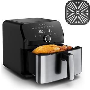 Moulinex Easy Fry Mega EZ855D , Friggitrice ad aria, Capacità Extra Large 7,5L/2kg, 8 programmi preimpostati, Acciaio Inossidabile