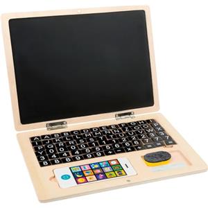 small foot Laptop in legno con lavagna magnetica, ausilio per scrittura. incl. accessori, 11193