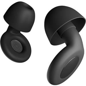 August Tappi Orecchie Dormire - August EAR530 - Silicone Morbido Riutilizzabile e Lavabile Loop Earplugs, SNR 25dB Tappi per Orecchie Antirumore per il Volo,4 Taglie XS/S/M/L con Custodia - Nero