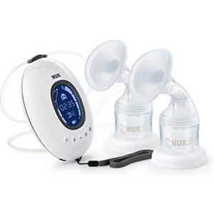 NUK Nature Sense pompa tiralatte elettrica doppia | Batteria ricaricabile | Display LCD | 16 programmi | Funzione di memorizzazione | 2 contenitori per latte materno (150 ml) | Bianco