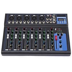 BuRuiYoten Mixer audio digitale Bluetooth USB Connection Sound Mixer Console Live Studio Dj Mixing Amplificatore Mono canale stereo miscelazione porta musica console mixer funzione di registrazione pratica