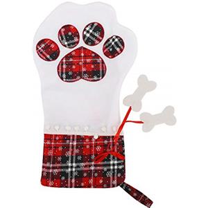 Dsacxixai Calza Natalizia per Animali Domestici Calza Befana da Appendere da Appendere con Zampa Grande per Decorazioni Natalizie (Rosso)