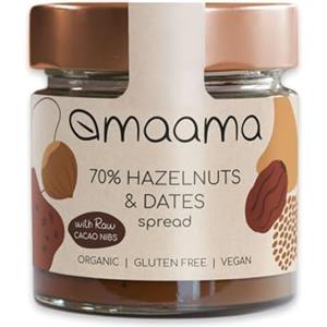 MAAMA, Crema Spalmabile alla Nocciola (70%), Datteri e Nibs di Cacao Bio, Vegan, Senza Additivi e Senza Glutine - 1 Vasetto da 200g