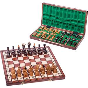 SQUARE GAME SQUARE - Scacchi in legno - CANCELLIERE - 50 x 50 cm - Scacchiera & Pezzi degli scacchi in legno