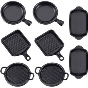 GTYARYUA Set da Cucina in Miniatura, 8 PCS Oggetti e Accessori per Casa delle Bambole, Pentole Cucina, Regali di Compleanno e Festa per Bambini