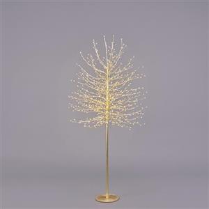 Magie di Natale Albero luminoso Faggio tronco lungo rami a microled luce calda da interno ed esterno (150 cm, Oro)