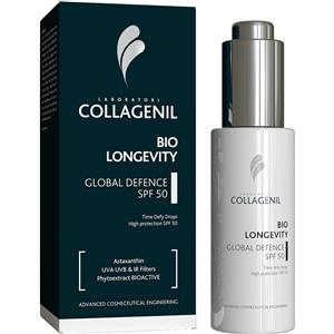 Collagenil Bio Longevity Global Defence SPF 50 - Siero Viso Anti-Age Multifunzionale 30 ml con Effetto Biostimolante e Antiossidante