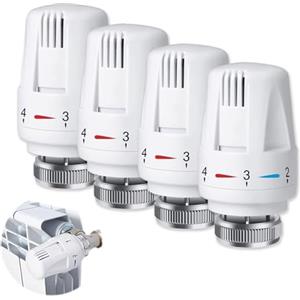 Tkxjry Valvola Termostatica,4 Pezzi Valvole Radiatori, M30 x 1.5 Valvola Termostatica per Radiatore, Testa di Controllo Della Temperatura del Sistema di Riscaldamento, per Radiatore per Ufficio e Casa