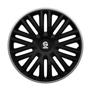 Sparco Copricerchi 15 Pollici Bergamo - Set di 4 Pezzi Nero/Grigio, Facile da Installare e Resistente