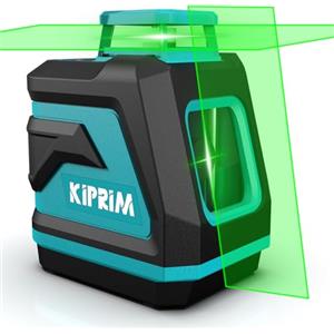 Kiprim Livella Laser, Kiprim LV8D Laser Autolivellante a Raggio Verde Laser con Visibilità Migliorata, 5 Linee Laser, Modalità Manuale/Autolivellamento/Impulso(Batteria Inclusa)