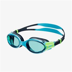 Speedo Unisex bambini Occhialini da nuoto Biofuse 2.0|Regolazione semplice brevettata | Anti-appannamento | Tenuta stagna | Migliore aderenza | Comfort migliorato Hypersonic Blue/Lumo Green One Size