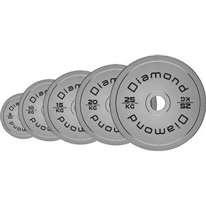 DIAMOND Disco Olimpico in Acciaio per Powerlifting 2 kg - Foro Ø 50 mm, Spessore Sottile, Finitura Cromata