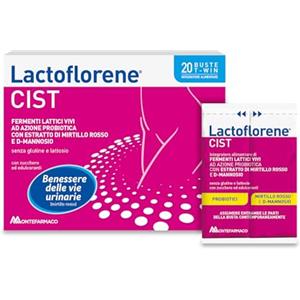 Lactoflorene Cist, Fermenti Lattici, Probiotici, Senza Glutine Senza Lattosio - Integratori con Fermenti Lattici Vivi ad Azione Probiotica per il Benessere delle Vie Urinarie (20 Bustine)