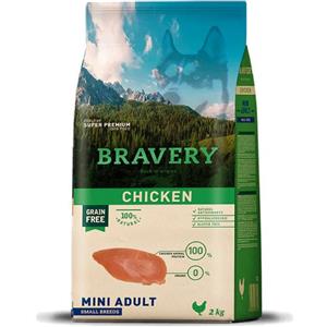 BRAVERY Adult Mini Crocchette per Cani al Pollo 2kg - Grain Free e Ipoallergeniche