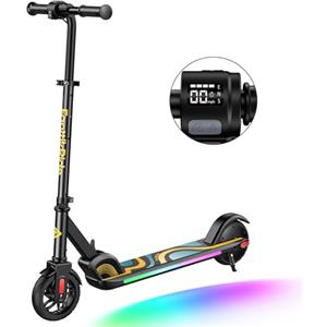FanttikRide C9 Pro Monopattino Elettrico per Bambini 120-160 cm, Luci Arcobaleno Colorate, 8/13/16 km/h, Autonomia di 8 km, Display LED, Altezza Regolabile, Pieghevole, per Bambini fino a 60 kg, Nero