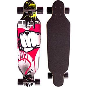 Sumeber Longboard Skateboard per adulti Drop-Through Freeride Skating Cruiser Boards completo Slide Twin Tip Street Skateboard con Light Up Wheels per ragazzi, ragazze, bambini, principianti