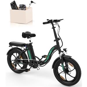 HITWAY E-Bike Bicicletta Elettrica 20 Pollice Fat Tire Bicicletta Pieghevole Bicicletta Elettrica, 250W/36V/12 Ah Batteria, Max.Electric chilometraggio può raggiungere 35-90 km