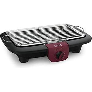 Tefal, BG90E5 Easygrill Adjust, barbecue elettrico da tavolo, 2300 Watt, superficie grill 720 cm², facile da pulire, nero/bordeaux