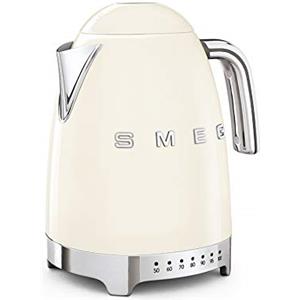 Smeg, Bollitore Temperatura Variabile KLF04CREU 1,7L, Più Livelli di Temperatura, Filtro Anticalcare Lavabile, Autospegnimento di Sicurezza, Indicatore Livello Acqua, Avvolgicavo, Potenza 2400W, Panna