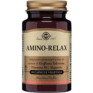 Solgar Amino-Relax - Integratore Rilassante con Griffonia, Valeriana, Vitamina B6 e Magnesio - 30 Capsule Vegetali