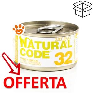 Natural Code 32 Tonno, Amaranto e Mirtilli in Jelly - Cibo Umido per Gatti Adulto 85 gr