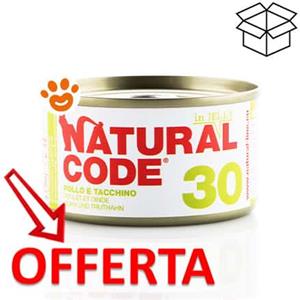 Natural Code 30 Pollo e Tacchino in Jelly - Alimento Umido Naturale per Gatti Adulto - 85g