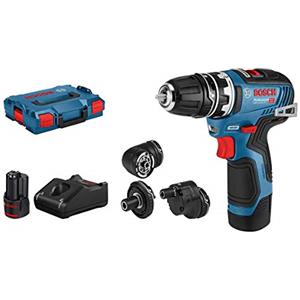 Bosch Professional 12V System Trapano-Avvitatore a Batteria Gsr 12V-35 Fc (Flexiclick System, Incl. 4 Accessori Flexiclick, 2 Batterie da 3,0 Ah, Caricabatteria Rapido Gal 12V-40, in L-Boxx)