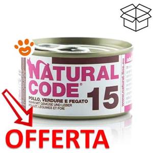Natural Code 15 Pollo, Verdure e Fegato - Alimento Umido per Gatti Adulti 85g