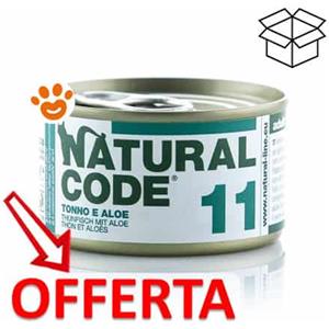 Natural Code 11 Tonno e Aloe - Alimento Umido per Gatti Adulto 85g, Senza Conservanti e Glutine