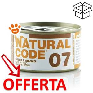 Natural Code 07 Pollo e Manzo - Alimento Umido per Gatti Adulti, 85g, Senza Conservanti e Glutine