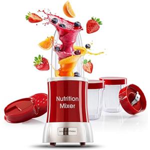 GOURMETmaxx Nutrition Blender | Smoothie Maker con set di accessori XXL | 11 pezzi | Frullatore con ricette, coperchi 