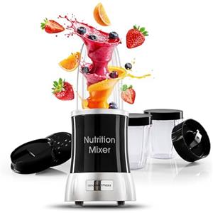 GOURMETmaxx Nutrition Blender | Smoothie Maker con set di accessori XXL | Frullatore da 11 pezzi | Frullatore con ricette, coperchi a tenuta stagna | Food Processor per frullati, smoothie & co.