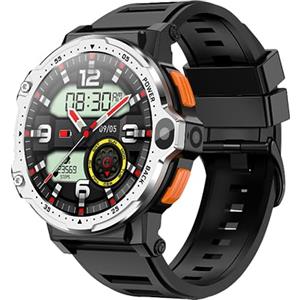 Zephyrion 4G Smart Watch Bluetooth Android Telefono Chiamate e SMS GPS Smart Watch per Uomini 1.54'' Rotondo Touch Screen Phone Watches, Dual Camera Activity Tracker Watch per Android iOS (4+64GB, argento)