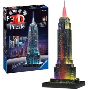 Ravensburger 3D Puzzle Empire State Building Night Edition con Luce 216 Pezz