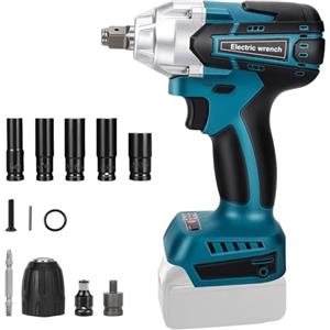 WingFly Avvitatore a Impulsi 500Nm Brushless Compatibile con Makita 18 V Batteria, 1/2'' Elevata Avvitatori a Massa Battente, 6 Bussola, Avvitatore Batteria per Auto e Casa