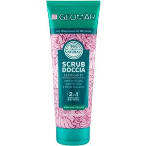 GEOMAR | Scrub Corpo Doccia, Setificante, 2 in 1 Esfolia e Deterge, Uso Quotidiano, 95% di Origine Naturale, Formula Vegan, Dermatologicamente Testata, Made in Italy, 250 ml