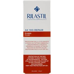 Rilastil Ak Repair 100 Emulsione Fluida Idratante e Protettiva, Texture Ultraleggera, Resistente all'Acqua, per Pelli Sensibili, Confezione da 50ml