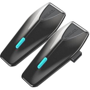 ASMAX S1 Interfono Moto, Comunicazione Bluetooth con Controllo Vocale, Interfono Mesh per 8 Piloti, Ricarica Rapida/Universale/Cancellazione del Rumore/IP67 Impermeabile (Grigio-Due)