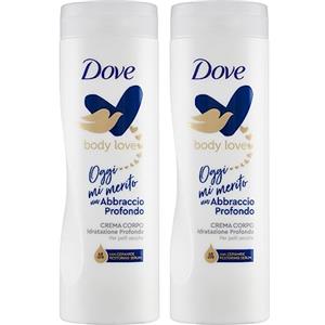 Dove Body Love Abbraccio Profondo Crema Corpo Idratante E Nutriente per Pelli Secche Idratazione Profonda per 48h - 2 Flaconi da 400ml
