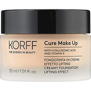 Korff Fondotinta Crema Effetto Lifting, Coprenza Media Alta con Acido Ialuronico e Vitamina E, Texture Fondente e Cremosa, Finish Satinato 01, Formato 30ml