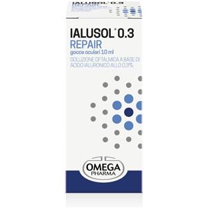Omega Pharma IALUSOL 0.3 Repair Gocce Oculari 10 ml - Soluzione Umettante con Acido Ialuronico